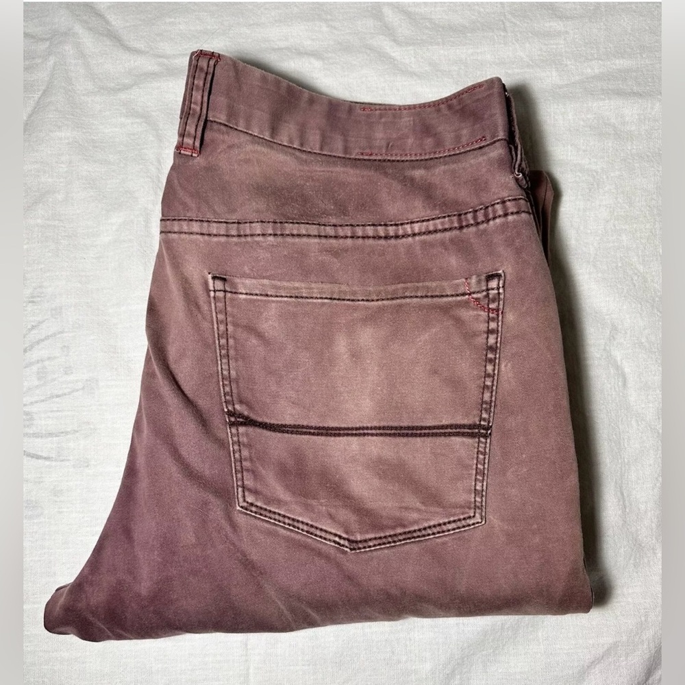 Tommy Bahama Authentic Jeans Mens 32x34 Red Maroon Brushed Twill 5 Pocket Cotton